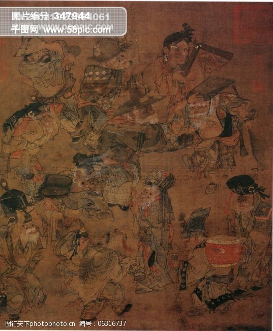 古代人物宫廷人物人物壁画中国文化人物画像中国风中华艺术绘画