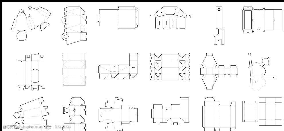 18款经典盒子线稿图片