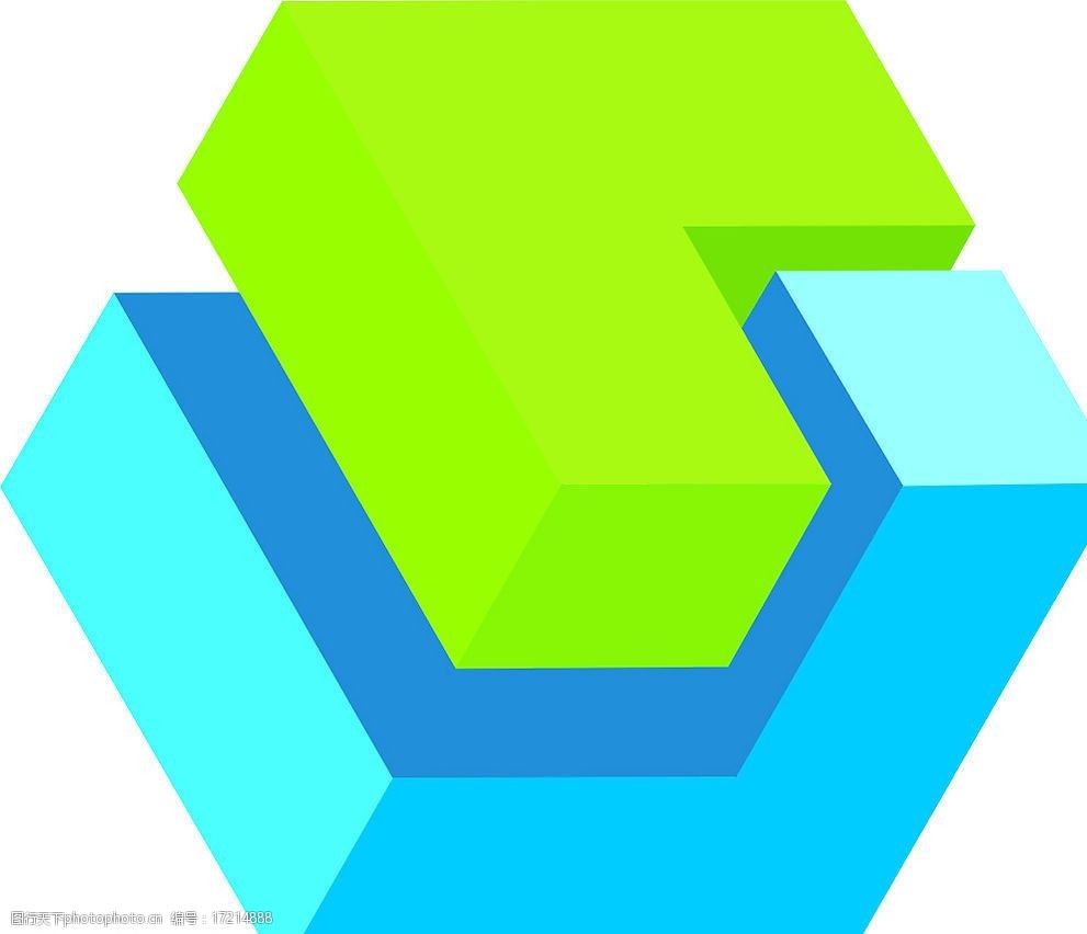 关键词:立体方形 ai 蓝色 绿色 广告设计 vi设计 矢量图库