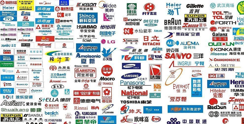 关键词:160个家电品牌矢量标志 标识标志图标 企业logo标志 矢量图库