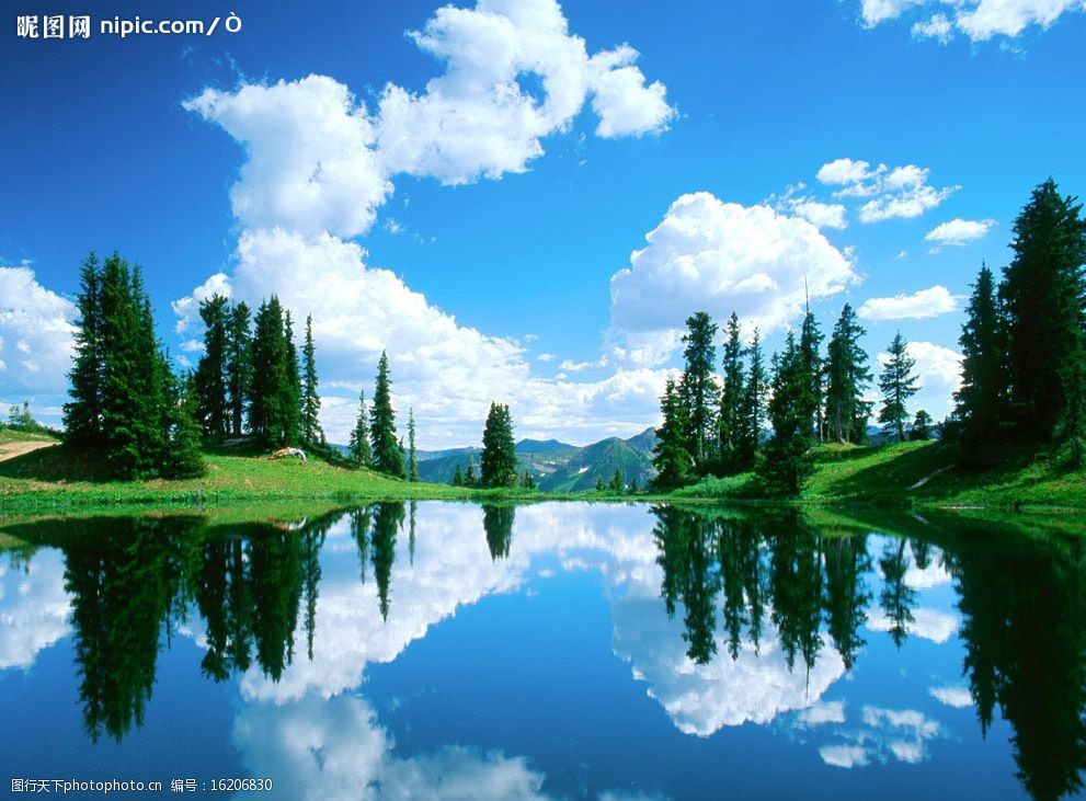 关键词:自然风光 蓝天 白云 树 草 水 湖 自然景观 山水风景 摄影图库