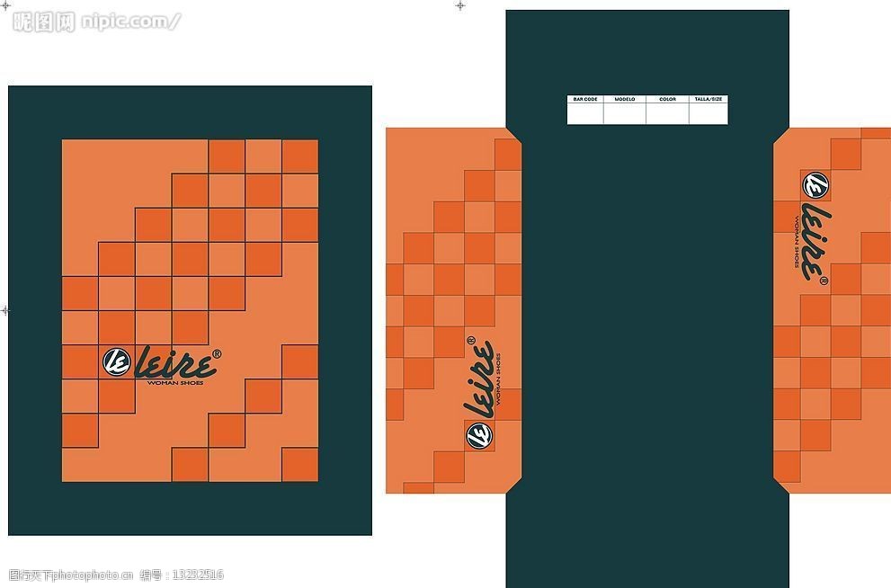 桔色 外贸 鞋盒 方块 包装 广告设计 包装设计 矢量图库 cdr