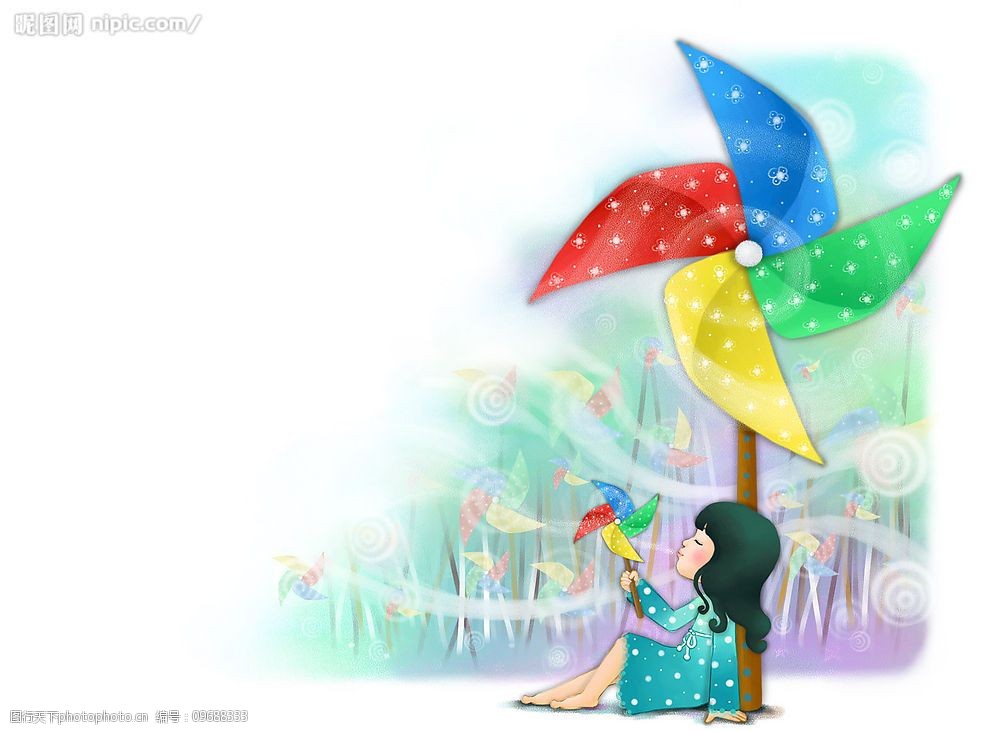 关键词:彩色风车 拿风车的小女孩 墙纸 动漫动画 动漫人物 设计图库