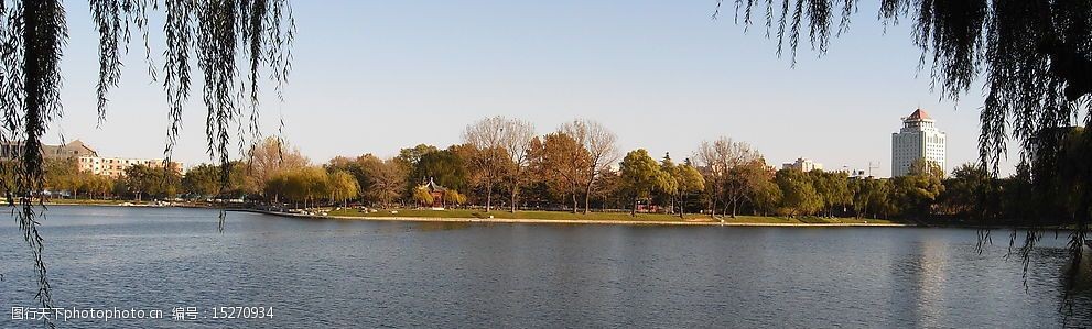 秋天 湖水 树木 亭子 柳树 陶然亭 公园 旅游摄影 自然风景 摄影图库