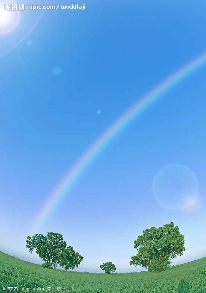 关键词:草地 蓝天 白云 彩虹 阳光 大树 自然景观 自然风光 设计图库