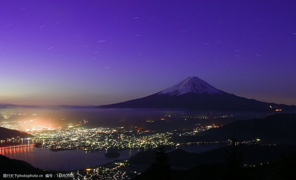 山梨富士山夜景图片