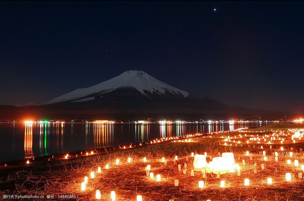 山梨富士山夜景图片