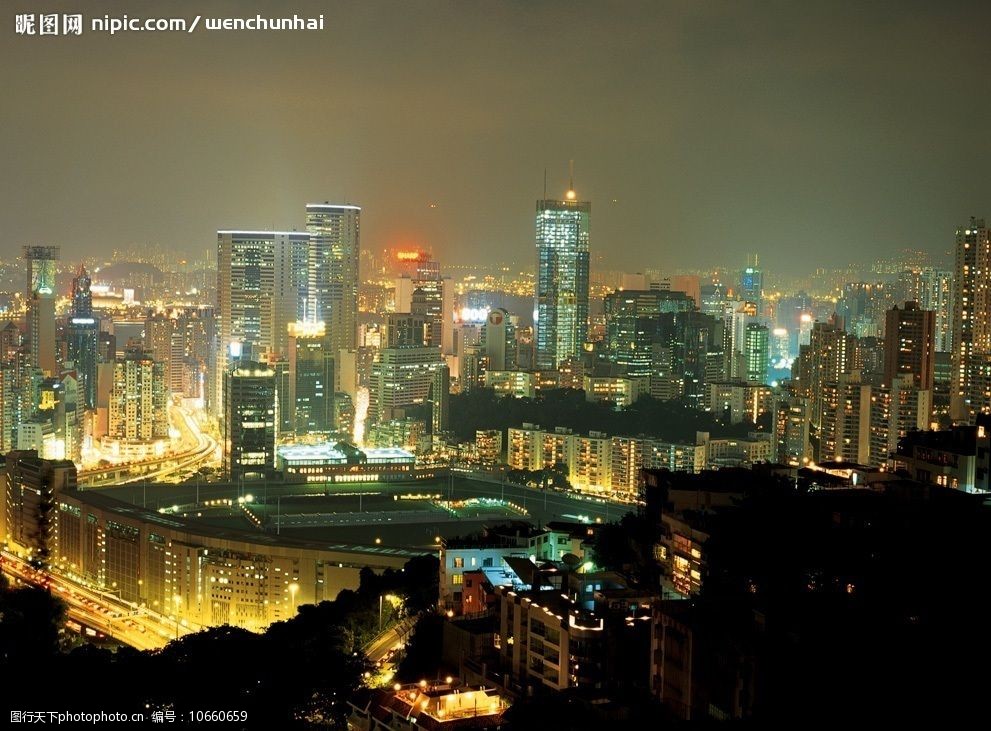 夜晚的城市风光图片