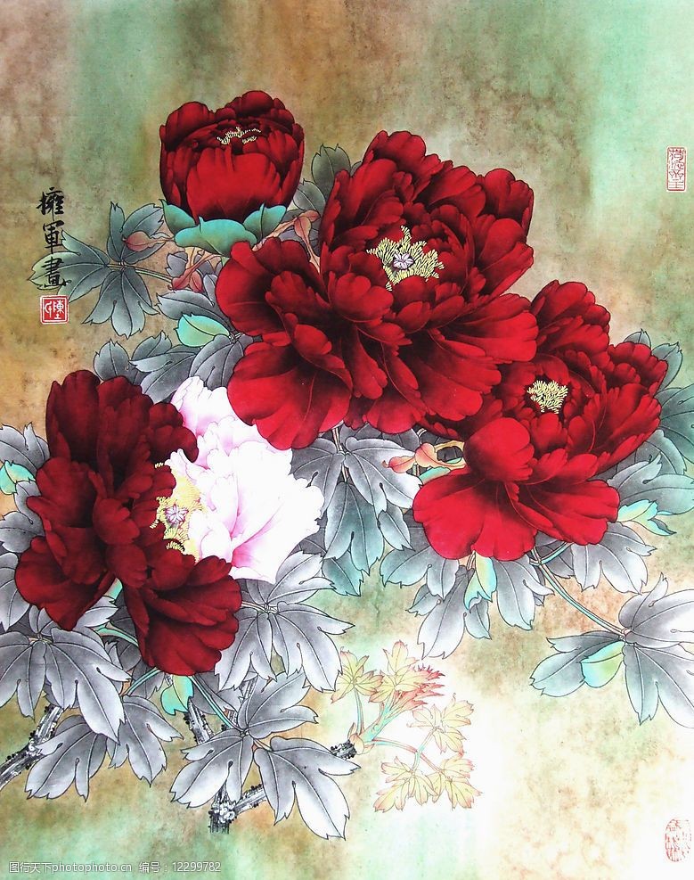关键词:工笔花卉 红牡丹 石头 陈拥军 文化艺术 绘画书法 设计图库 72
