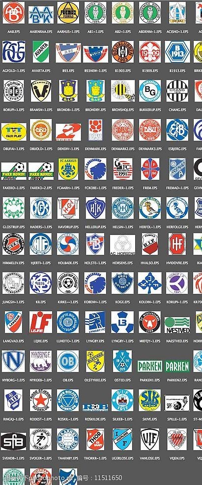 矢量全球著名足球俱乐部标识大全图片