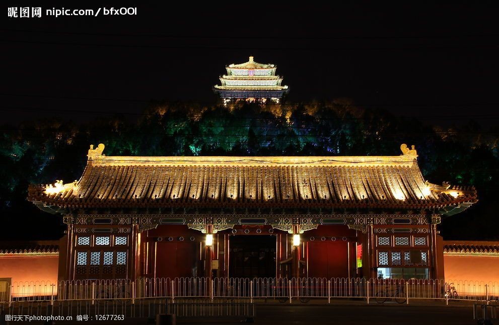 古建筑夜景图片