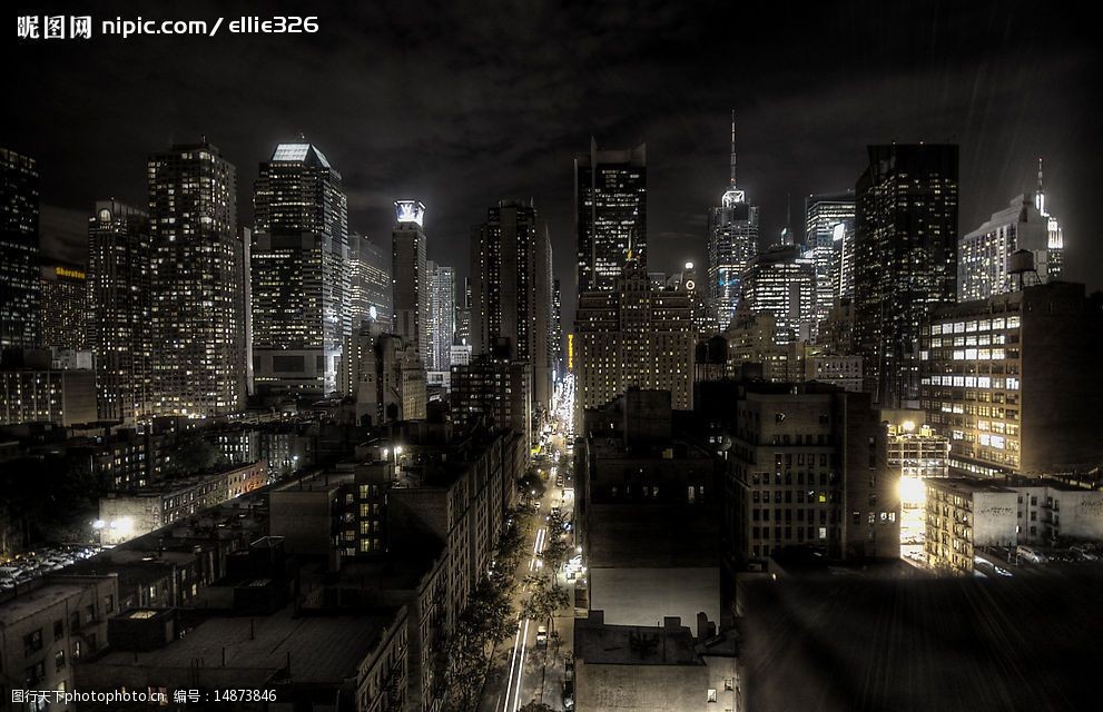 关键词:纽约夜景 冷峻 科幻 黑白调子 旅游摄影 国外旅游 摄影图库 72