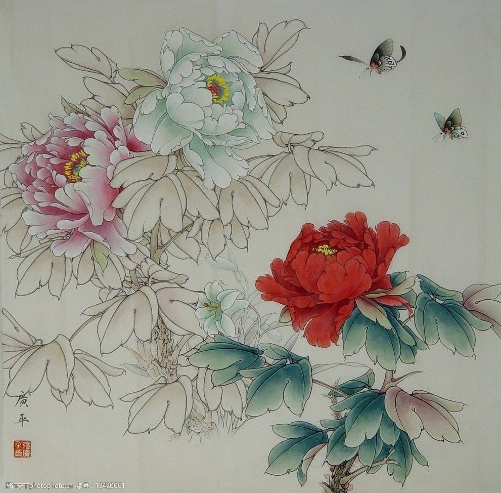 关键词:工笔花鸟 中国画 中国风 牡丹 古典 绘画书法 文化艺术 设计