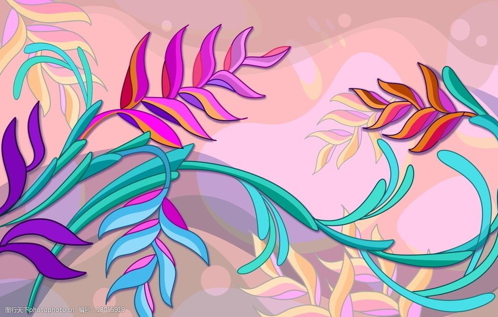 花卉绘画背景素材图片