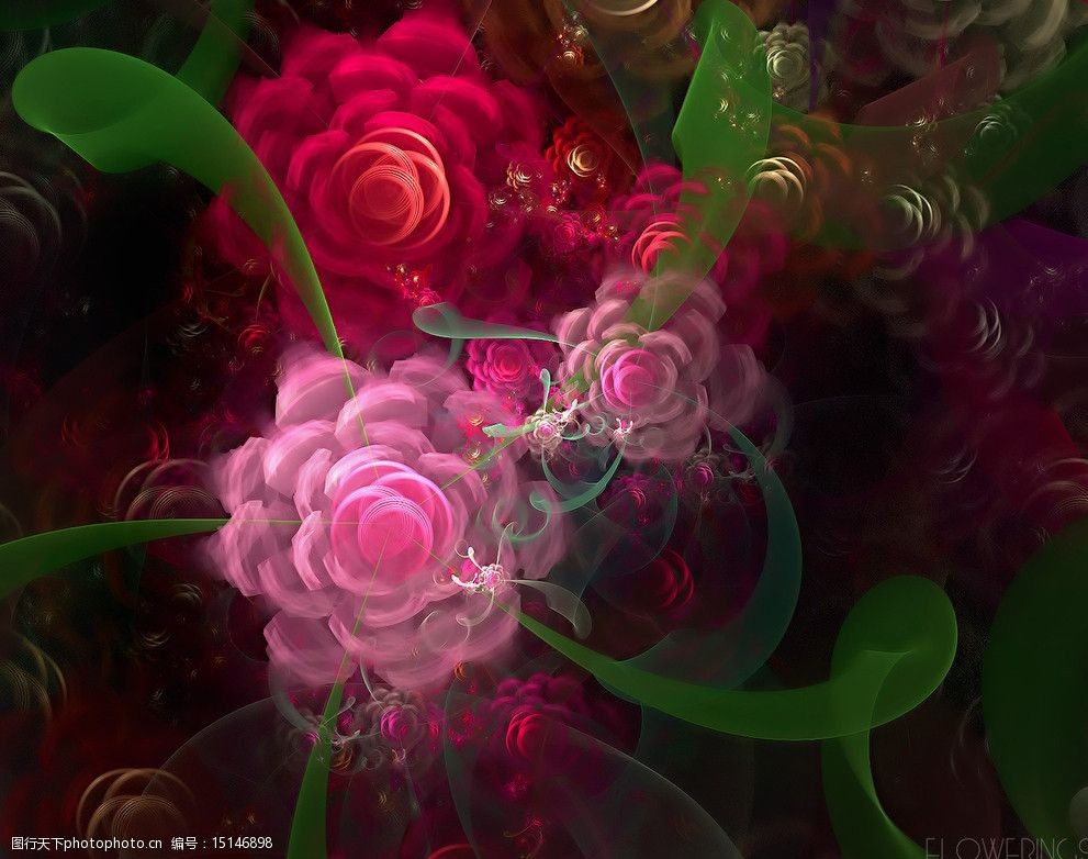 3d梦幻抽象花朵壁纸系列图片