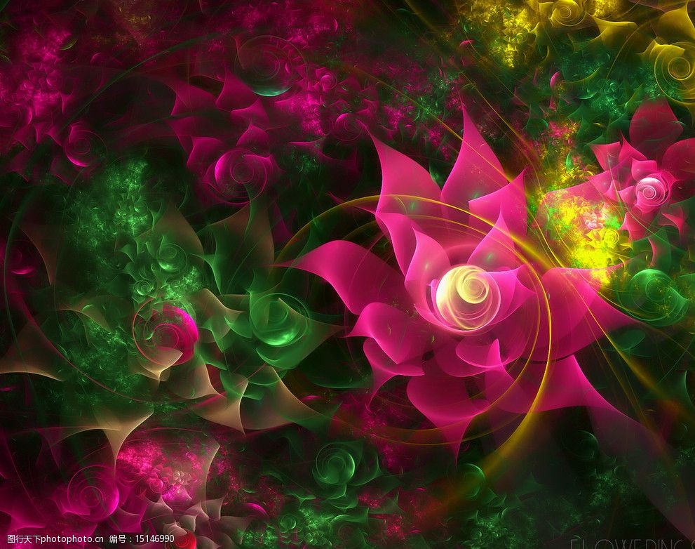 3d梦幻抽象花朵壁纸系列图片