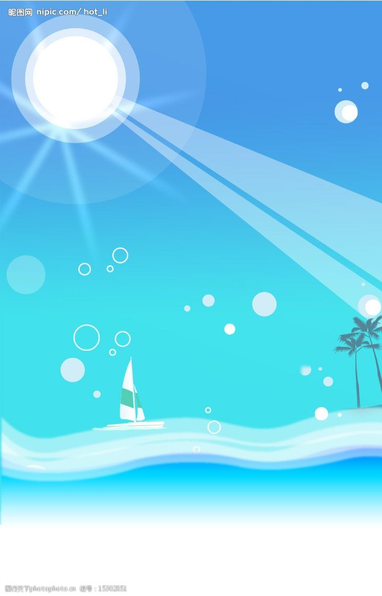 韩国风格夏日背景分层psd素材图片