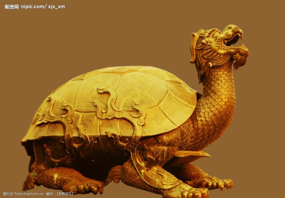 金色赑屃雕像图片