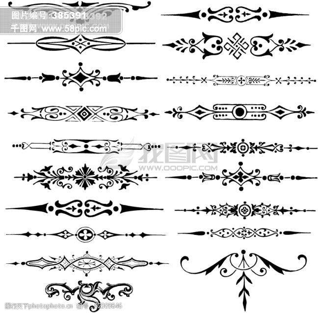 花纹装饰i类欧美古典线条矢量素材