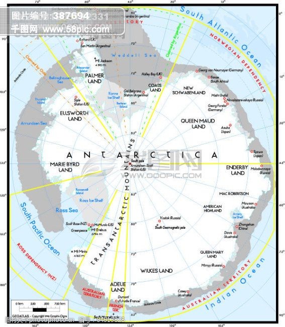 南極地圖地圖ai格式