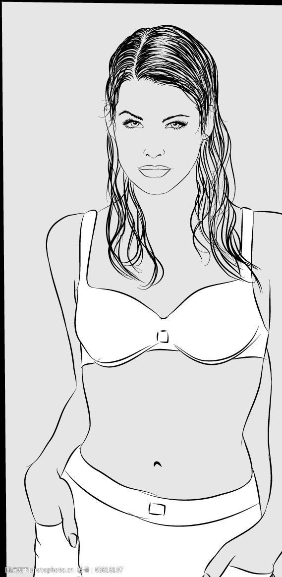 关键词:矢量人物 矢量女 女人体 插画女 内衣女 性感 扯衣服 其他人物