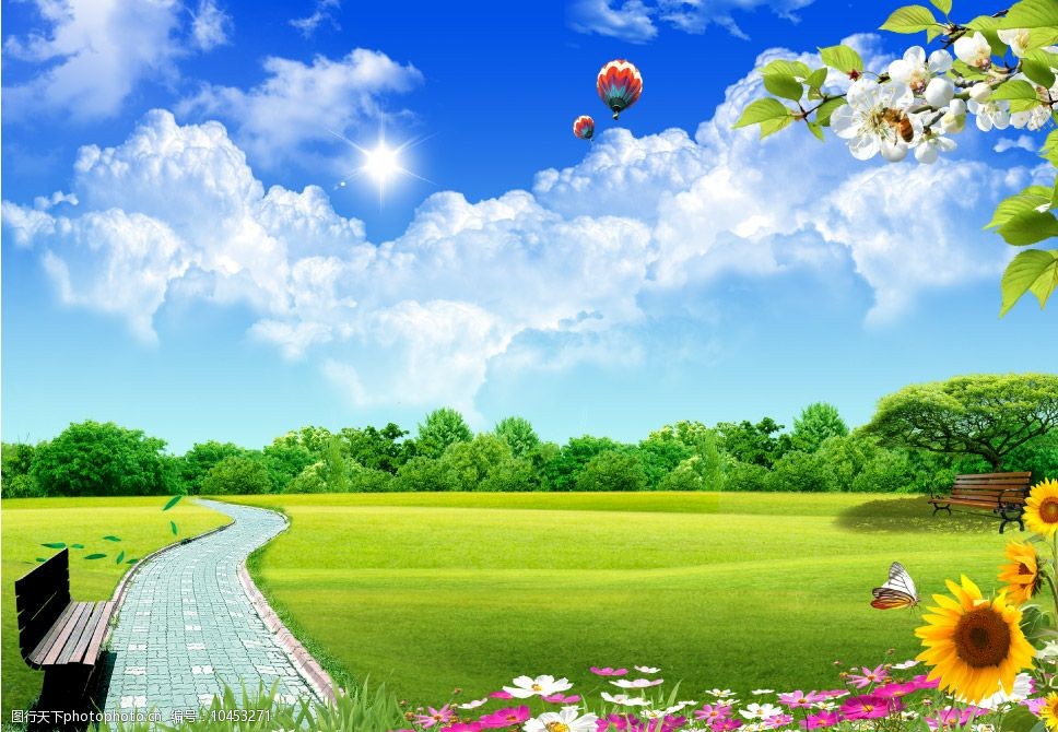 蓝天草地图片图片-图行天下图库