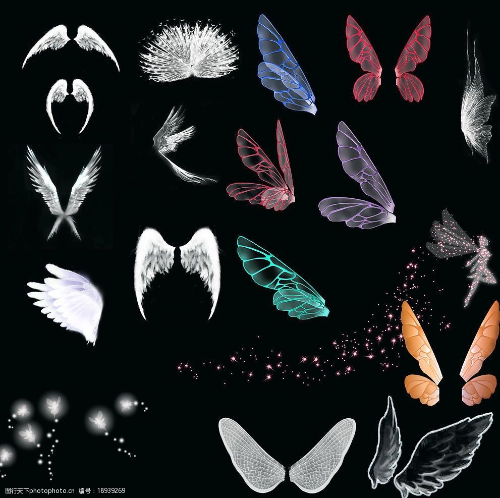 关键词:飞舞精灵 飞舞 精灵 翅膀 psd分层素材 源文件库 72dpi psd