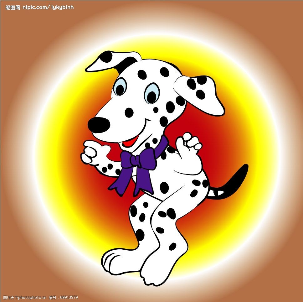 矢量卡通小花狗图片