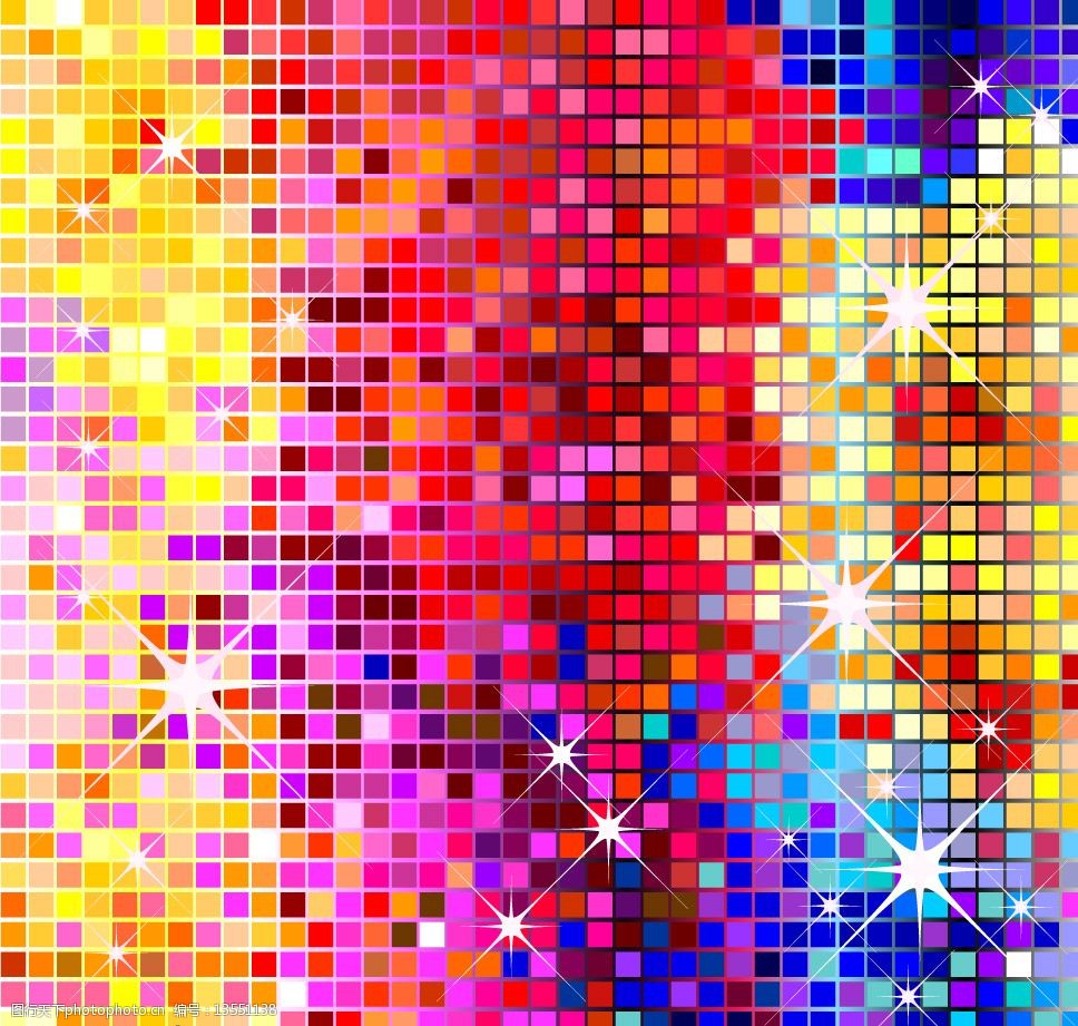 彩虹七色时尚马赛克夜总会图片