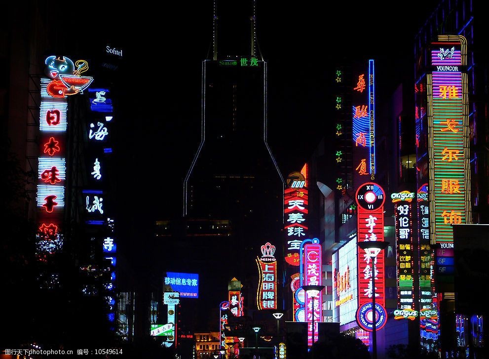 上海南京路夜景 上海 南京路 夜景 夜色 生活百科 電腦網絡 攝影圖庫