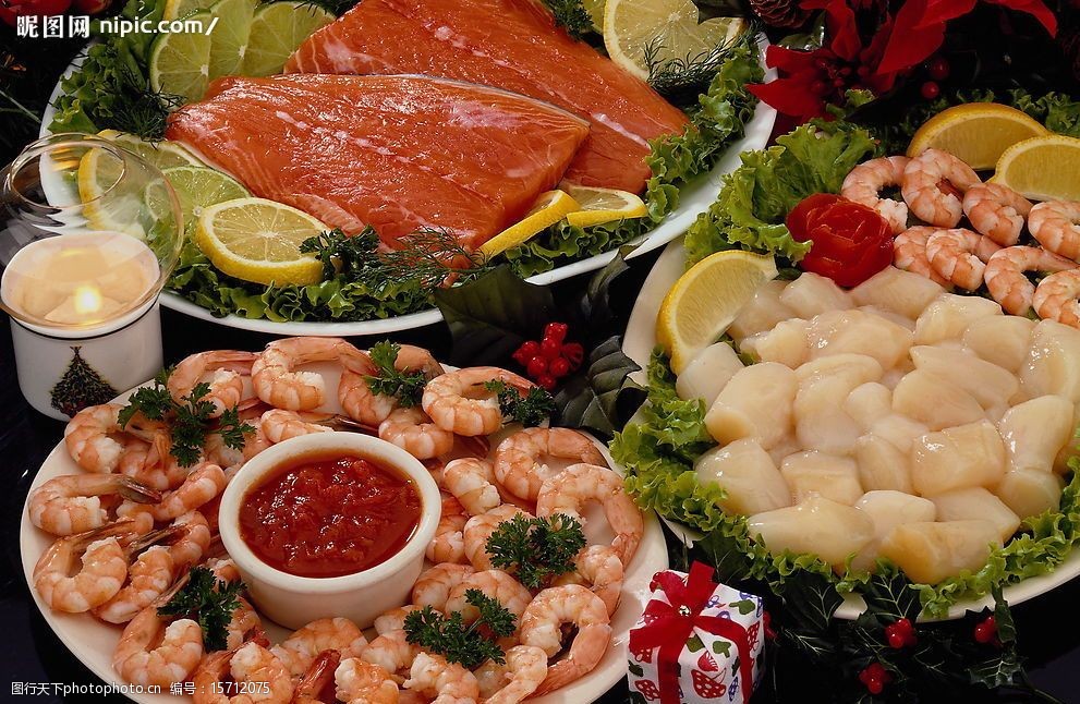 海鲜大餐西餐食物高精度素材图片