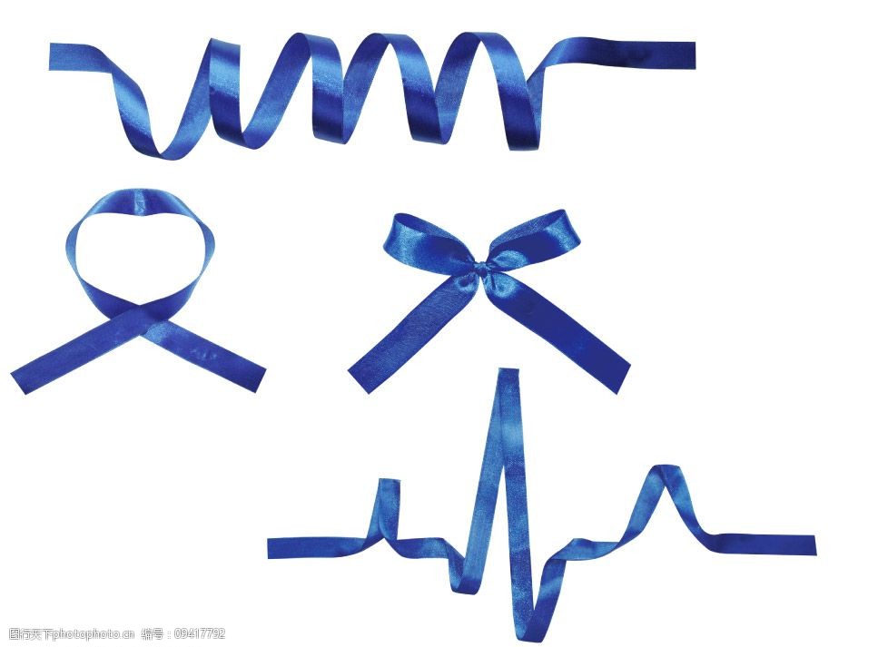 蓝色丝带造型心电图图片