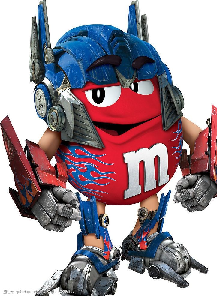 mm巧克力豆红色变形金刚图片