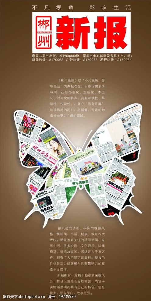 关键词:郴州新报 蝶变 升华 蜕变 报纸改版广告 广告设计 矢量 cdr
